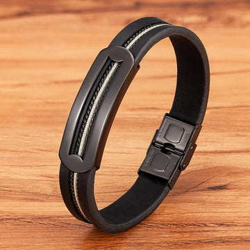 Black Steel Line Bracelet
