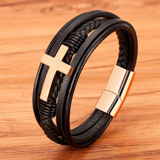 Zyorra Faith Cross Bracelet – Silver Gold Black & Rose Gold Edition