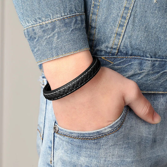 Black Titan Leather Bracelet