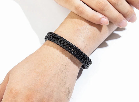 Shadow Grid Leather Bracelet