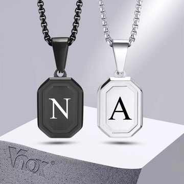 Men's necklace with pendant (customizable letter)